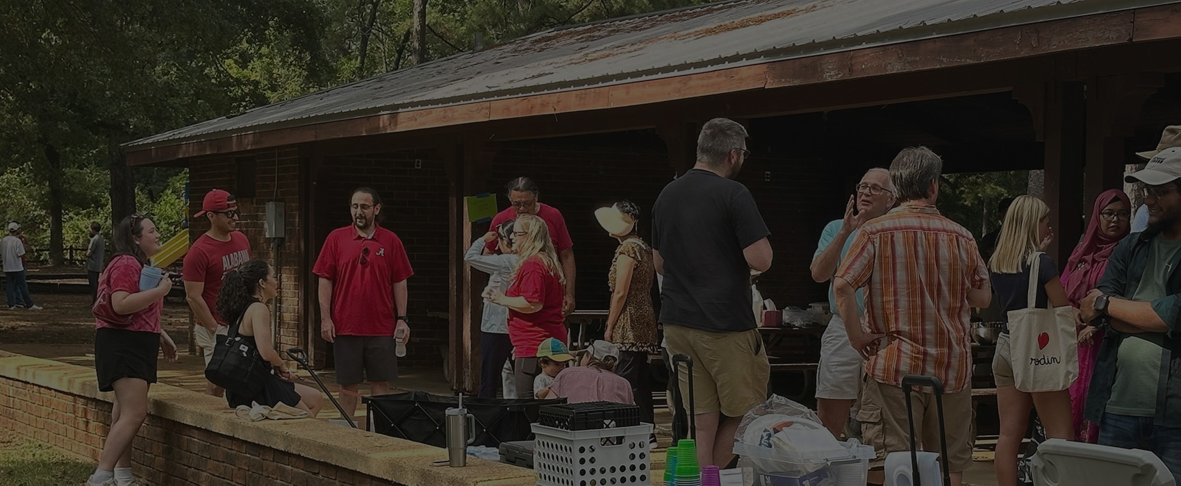Department of Mathematics faculty and staff enjoying a picnic